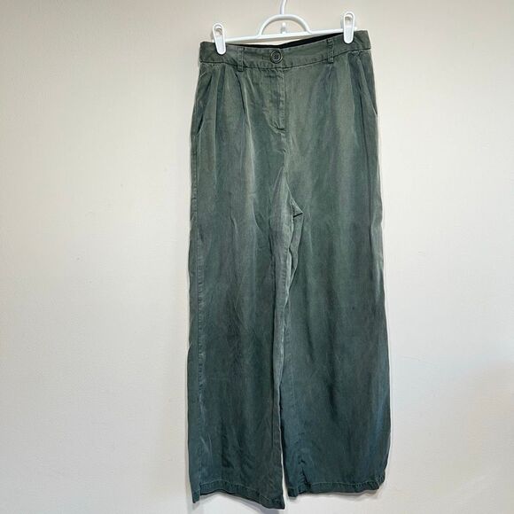 Vetta Green Wide Leg Trousers 2 Tencel Women - Picture 1 of 9
